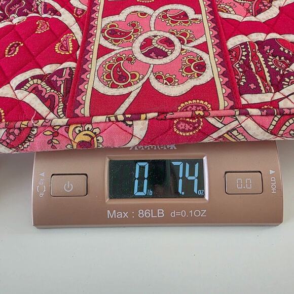 Vera Bradley Laptop Sleeve Quilted Paisley Case Pink Red Zip Closure - Picture 11 of 11